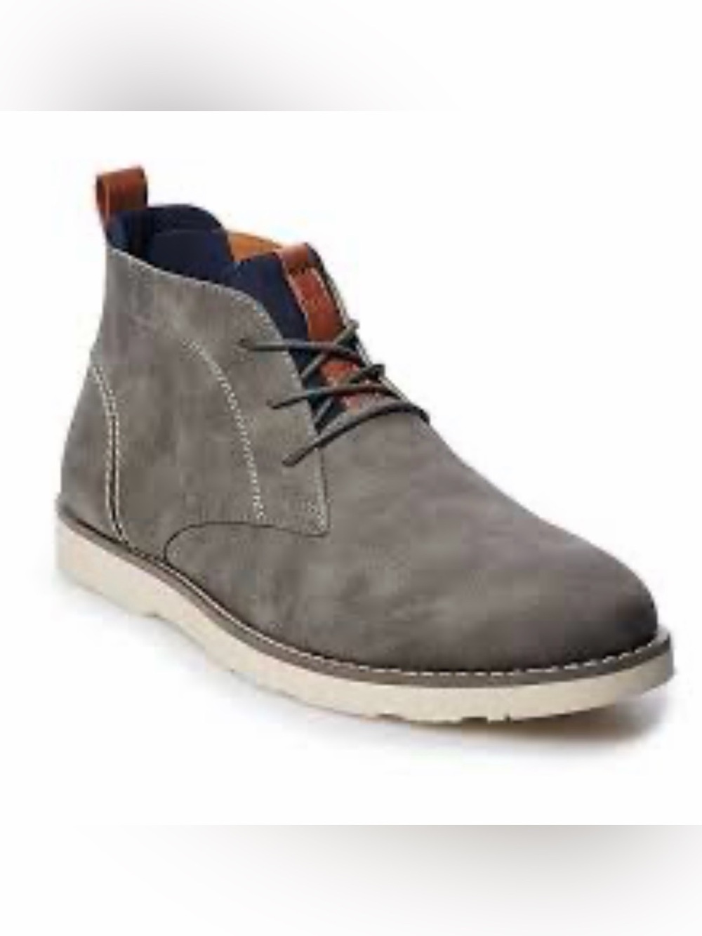 Sonoma Gray Suede Chukka Boots with Tan Accents